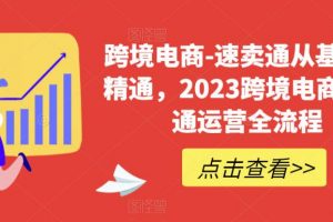 跨境电商-速卖通从基础到精通，2023跨境电商速卖通运营全流程