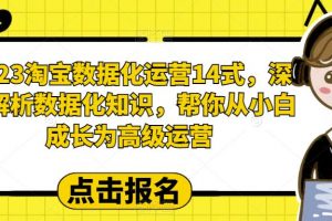 2023淘宝数据化运营14式，深度解析数据化知识，帮你从小白成长为高级运营