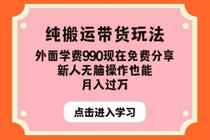 纯搬运带货玩法，外面学费990现在免费分享，新人无脑操作也能月入过万【揭秘】