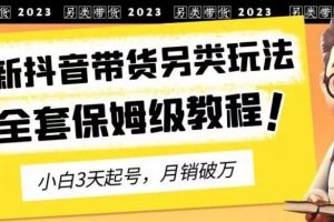 2023年最新抖音带货另类玩法，3天起号，月销破万（保姆级教程）【揭秘】