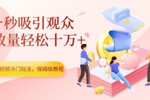 中视频冷门玩法，一秒吸引观众，播放量轻松十万+，保姆级教程【揭秘】