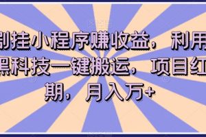 短剧挂小程序赚收益，利用软件黑科技一键搬运，项目红利期，月入万+【揭秘】