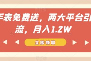 手表免费送，两大平台引流，月入1.2W【揭秘】