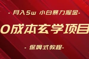 月入5w+，小白暴力掘金，0成本玄学项目，保姆式教学（教程+软件）【揭秘】