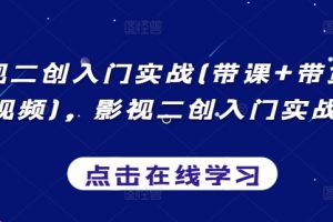 影视二创入门实战(带课+带货+中视频)，影视二创入门实战课