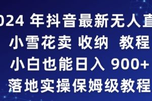 2024年抖音最新无人直播小雪花卖收纳教程，小白也能日入900+落地实操保姆级教程【揭秘】