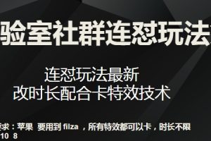 梅花实验室社群连怼玩法第七期，连怼玩法最新，改时长配合卡特效技术