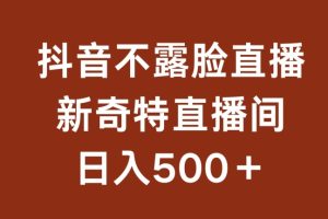 不露脸挂机直播，新奇特直播间，日入500+【揭秘】