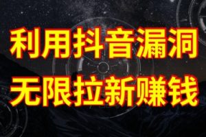 利用抖音链接漏洞，无限拉新赚钱【漏洞原理+操作流程】【揭秘】