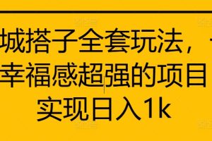 同城搭子全套玩法，一个幸福感超强的项目，实现日入1k【揭秘】