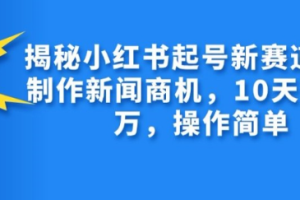 揭秘小红书起号新赛道，AI制作新闻商机，10天涨粉1万，操作简单