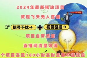 2024年最新稀缺项目敦煌飞天无人直播，项目自带流量，流量爆满，实现160小时实时直播不违规操