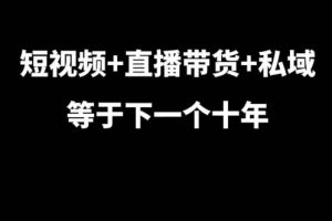 短视频+直播带货+私域等于下一个十年，大佬7年实战经验总结