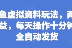 闲鱼虚拟资料玩法，两份收益，每天操作十分钟，全自动发货【揭秘】