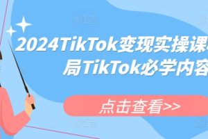 2024TikTok变现实操课程，入局TikTok必学内容